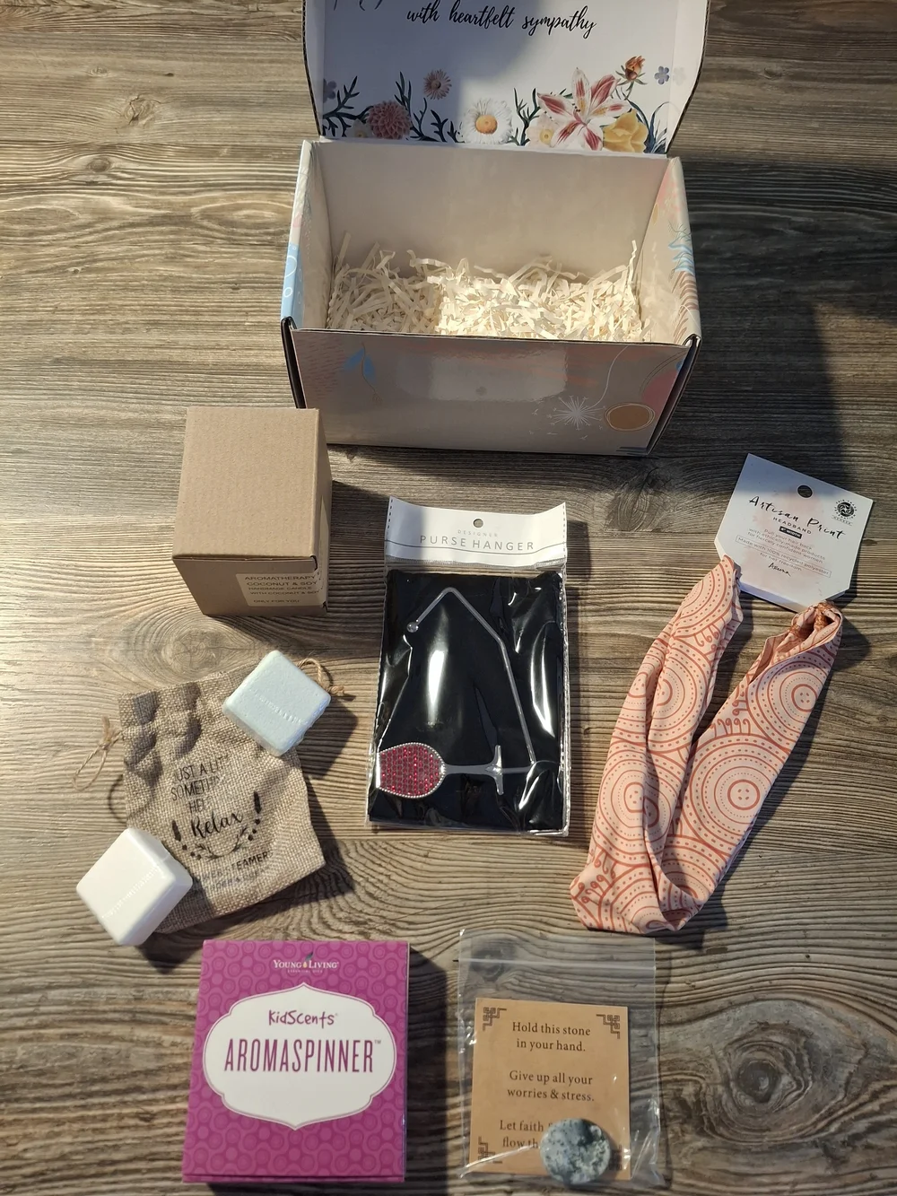 Young Living Sympathy Gift Box in Pink and Tan